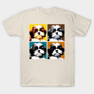 Pop Retro Shih Tzu Art Painting - Cute Puppy T-Shirt